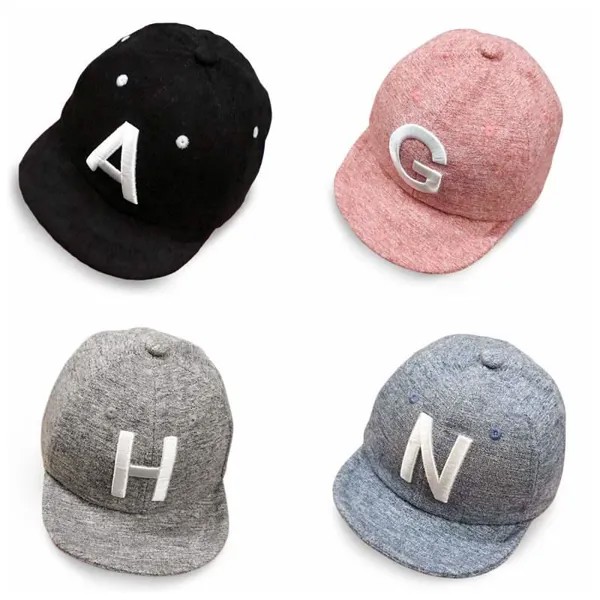 Лето Осень Детские буквы Шапки Baby Boy Girls Регулируемые бейсболки Дети Snapback Хип-хоп Шляпы