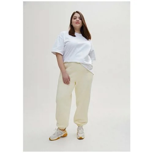 Спортивные штаны с начесом, ваниль (2XL)