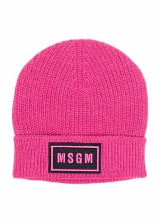 MSGM Kids шапка бини с вышитым логотипом