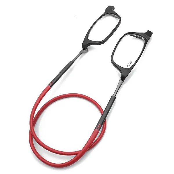 Чтение очки Портативный Halter шеи очки Unisex Магнит висячие шеи пресбиопические очки складные очки