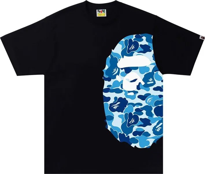 Футболка BAPE ABC Camo Side Big Ape Head Tee 'Black/Blue', черный