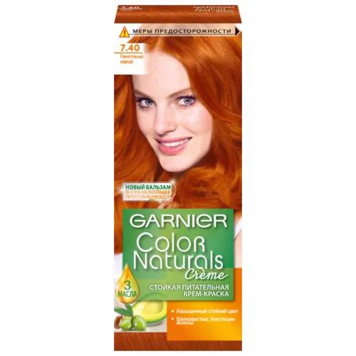 GARNIER Color Naturals стойкая питательная крем-краска для волос, 7.40, Пленительный медный