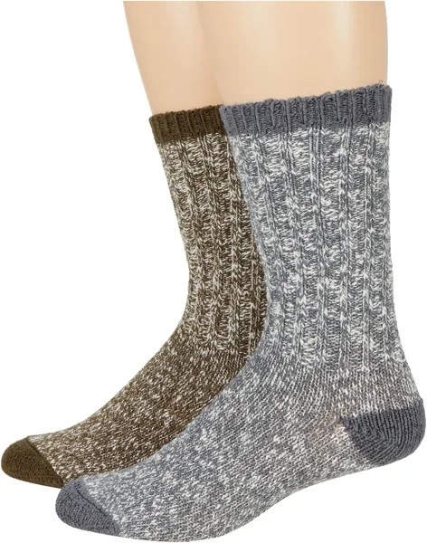 Хлопковые носки Ragg, 2 шт. L.L.Bean, цвет Dark Olive/Gray