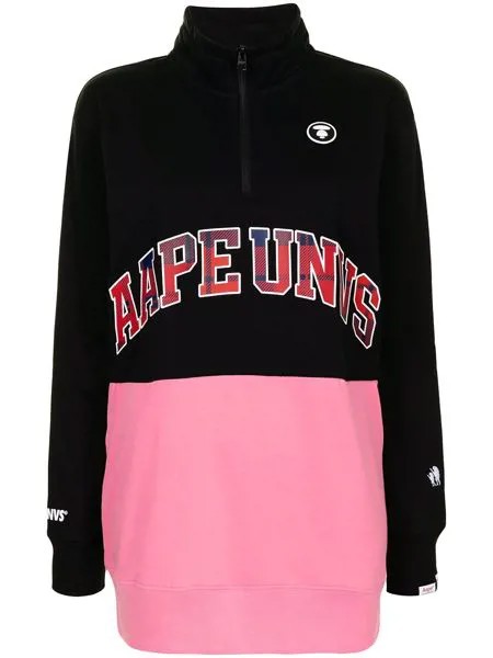 AAPE BY *A BATHING APE® толстовка на молнии с надписью