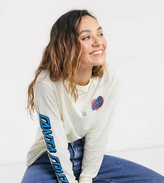 Кремовый лонгслив с принтом сердца Santa Cruz эксклюзивно для ASOS