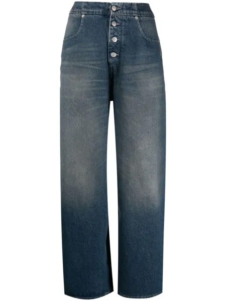 MM6 Maison Margiela прямые джинсы с эффектом потертости, синий