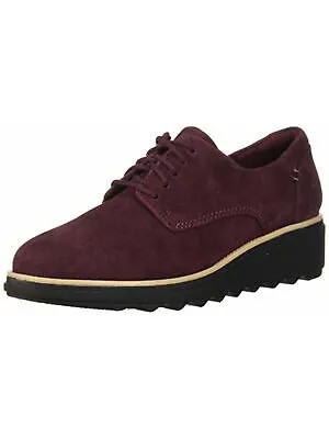 КОЛЛЕКЦИЯ CLARKS Женские бордовые туфли-оксфорды на платформе 1/2 дюйма на танкетке Sharon 9 M