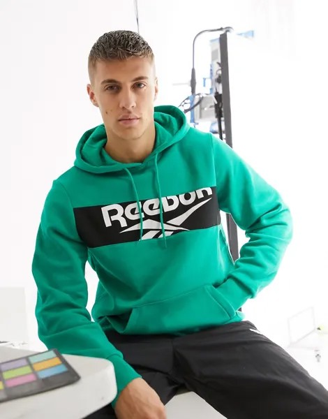 Худи зеленого цвета с логотипом Reebok Classics-Зеленый