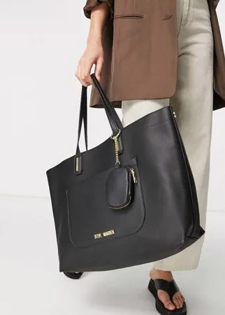Черная сумка-тоут с кошельком для монет Steve Madden Curtis-Черный цвет