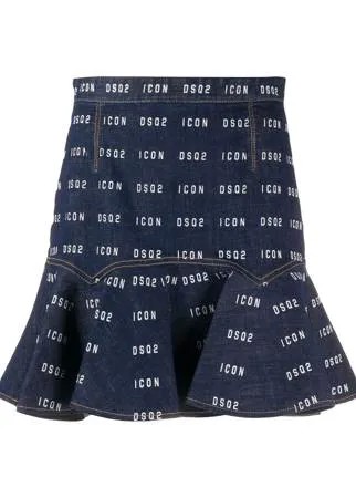 Dsquared2 юбка с оборками и логотипом