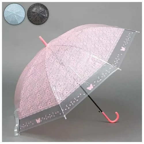 Зонт - трость полуавтоматический «Кружево», 8 спиц, R = 46 см, цвет микс