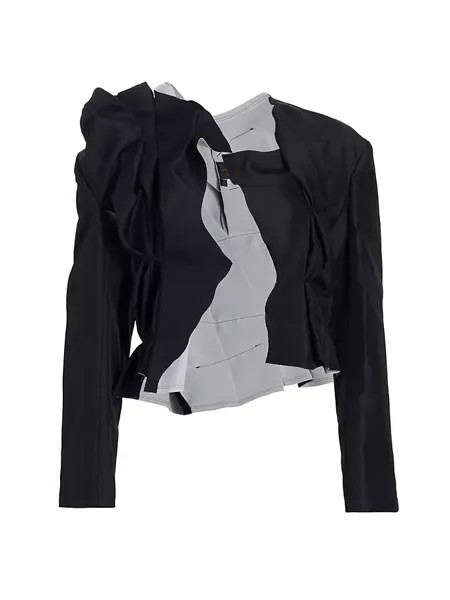 Укороченная куртка со сборками Comme Des Garçons, черный