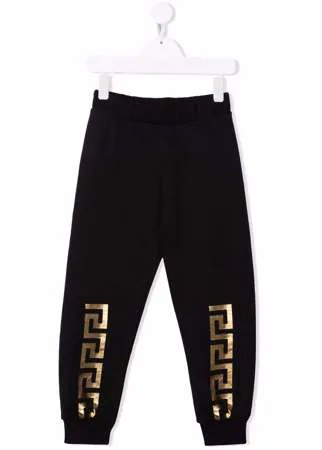 Versace Kids спортивные брюки с принтом Greca
