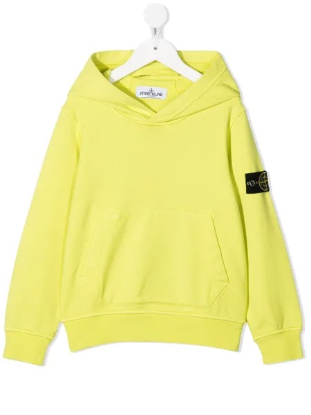 Stone Island Junior толстовка с капюшоном и нашивкой-логотипом