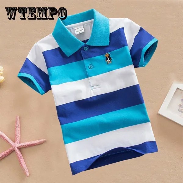 Дети Лето Смешное Поло Футболка Baby Boys Tops Футболка Детская одежда