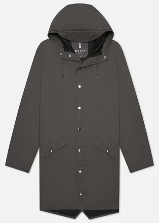 Мужская куртка дождевик RAINS Long Jacket, цвет серый, размер XS-S