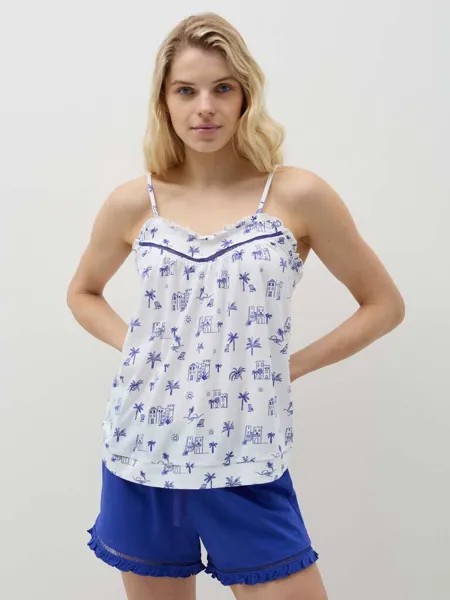 Короткая пижама с летним принтом Ovs, цвет white/blue