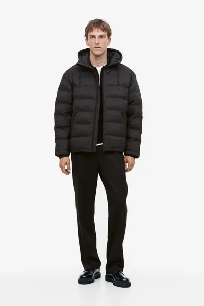 Стеганая водоотталкивающая куртка H&M, черный