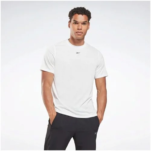 Беговая футболка Reebok, силуэт прямой, размер XXL, белый