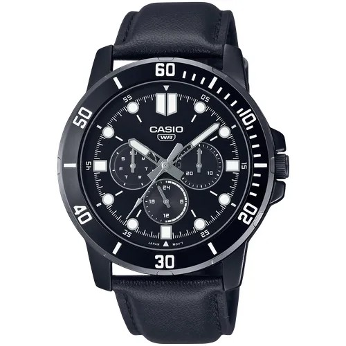 Наручные часы CASIO Collection MTP-VD300BL-1E, черный, серебряный