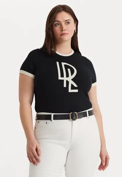 Футболка с принтом EYELAH SHORT SLEEVE Lauren Ralph Lauren Woman, черный