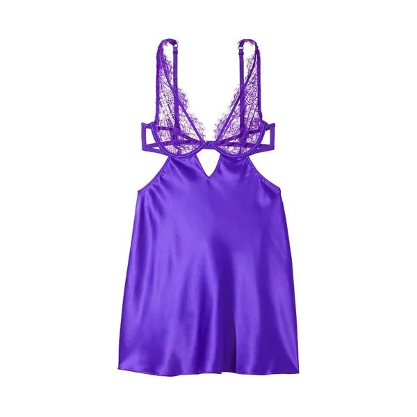 Сорочка Victoria's Secret Lace Satin Cutout, фиолетовый