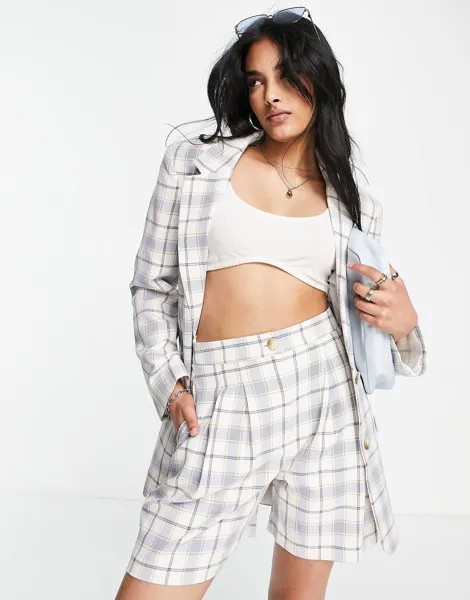 Синий костюм в клетку в клетку ASOS DESIGN Mix & Match