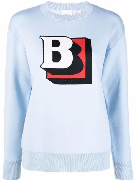 Burberry letter-graphic technical wool-blend jumper