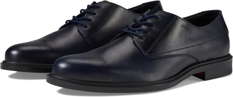 Оксфорды Kerr Brushed Leather Derby Shoes HUGO, цвет Whale Blue