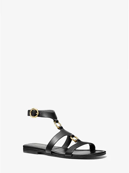 Кожаные сандалии с кольцом Dusty Ring Michael Kors Collection, черный