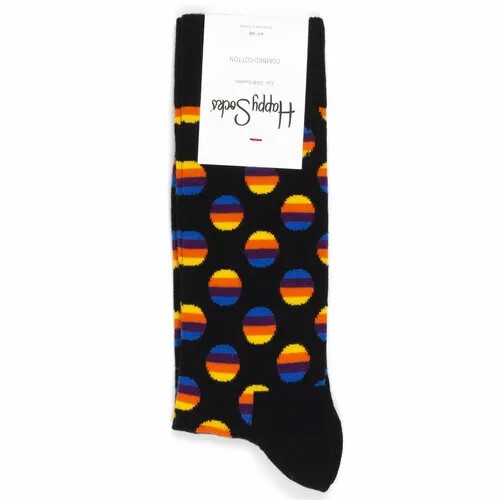 Носки Happy Socks Мужские носки с рисунками Happy Socks, размер 36-40, черный, оранжевый