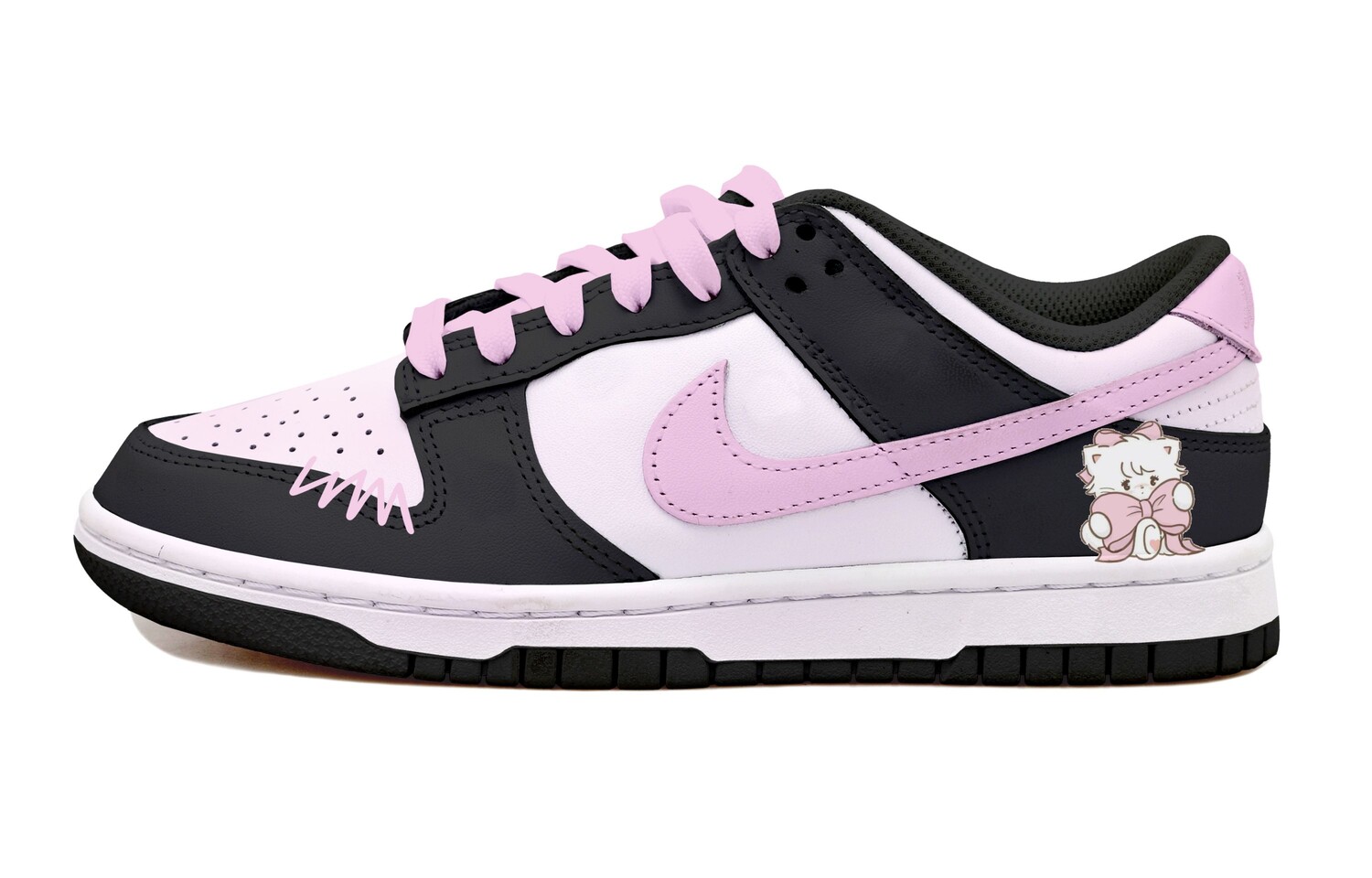 Кроссовки Nike Dunk Skateboarding Shoes Women's Low-top Black/pink, черный/розовый