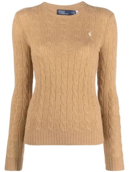 Polo Ralph Lauren джемпер с вышитым логотипом, нейтральный цвет