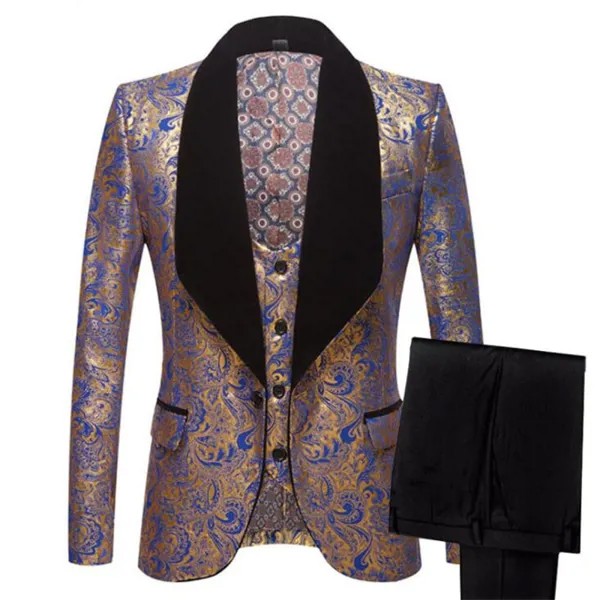 Для мужчин, костюм из трех предметов, пиджак veste homme stylé terno jaquetas Американский британский стиль бронзового цвета вечернее платье, без рукавов,...