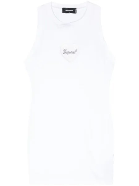 Dsquared2 платье мини с логотипом, белый