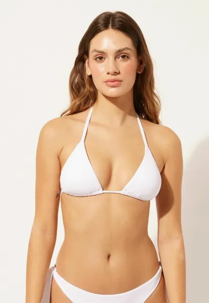 Верх бикини Classic Calzedonia, белый c классическим пике белого цвета
