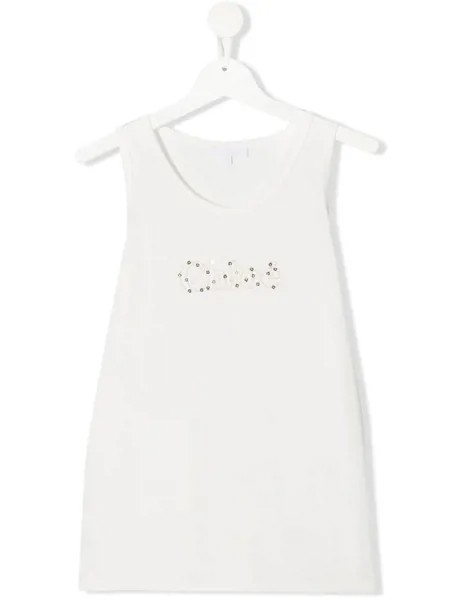 Chloé Kids топ с вышитым логотипом