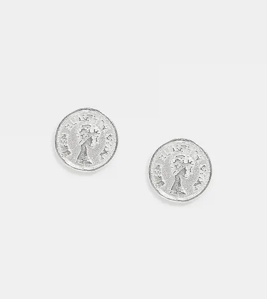 Серебряные серьги-гвоздики в виде монет Kingsley Ryan-Серебряный