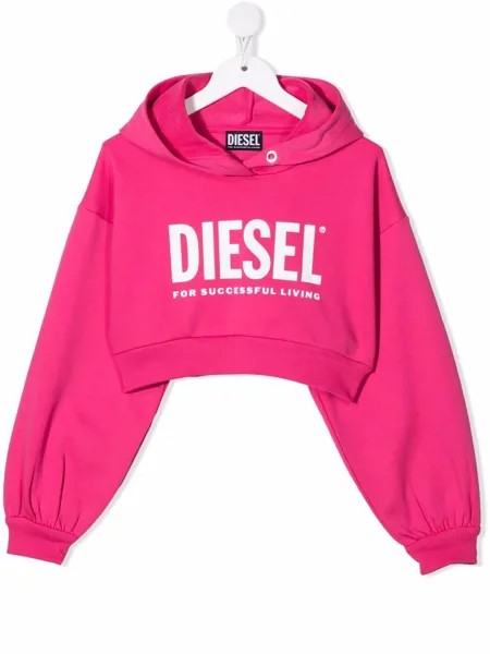 Diesel Kids укороченное худи с логотипом