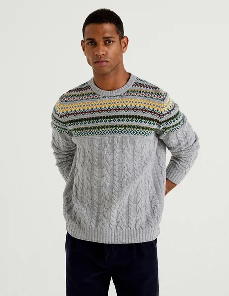 Джемпер мужской 21A_1344K7115 United Colors of Benetton разноцветный L