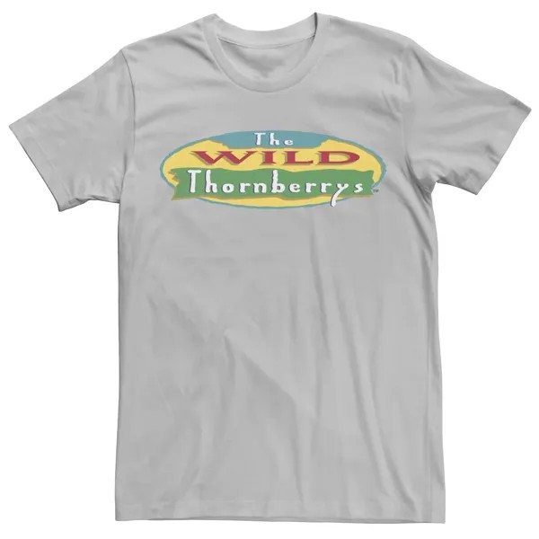 Мужская футболка с короткими рукавами и логотипом Wild Thornberry Licensed Character, серебристый