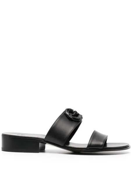 Giuseppe Zanotti шлепанцы с логотипом, черный