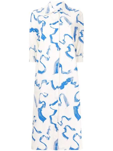 REMAIN printed cotton shirt dress