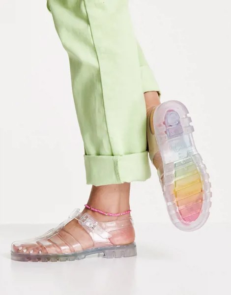 Туфли на плоской подошве из мягкого пластика с радужной расцветкой Juju-Multi
