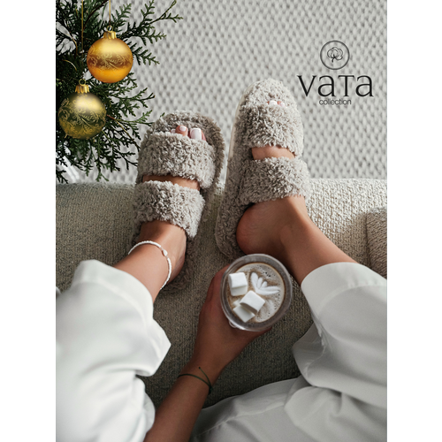 Тапочки VATA collection, размер 38-39, бежевый