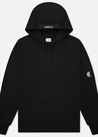 Мужская толстовка C.P. Company Diagonal Raised Fleece Hooded, цвет чёрный, размер S