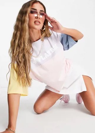 Футболка в стиле oversized и колор-блок (от комплекта) Missguided Playboy-Разноцветный