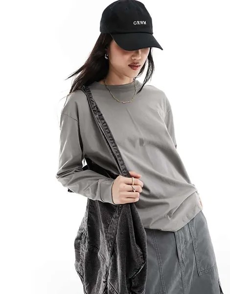 Pull&Bear – Lang>4rmliges Рубашка Oversize в цвете Blassgrau