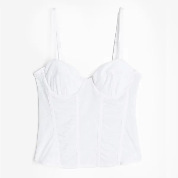 Топ H&M Mesh Bustier, белый