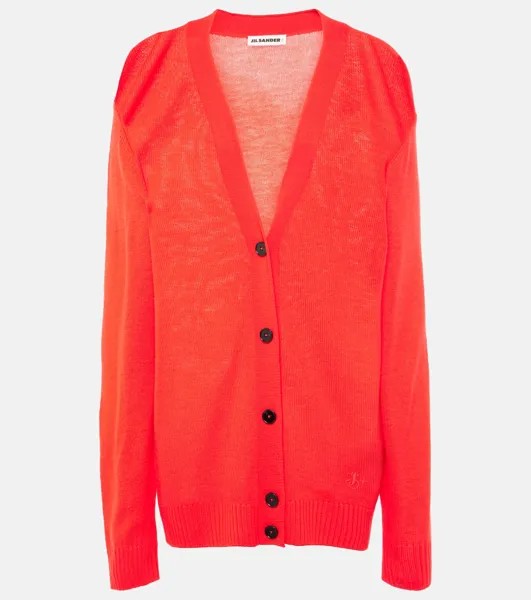 Шерстяной кардиган Jil Sander, красный